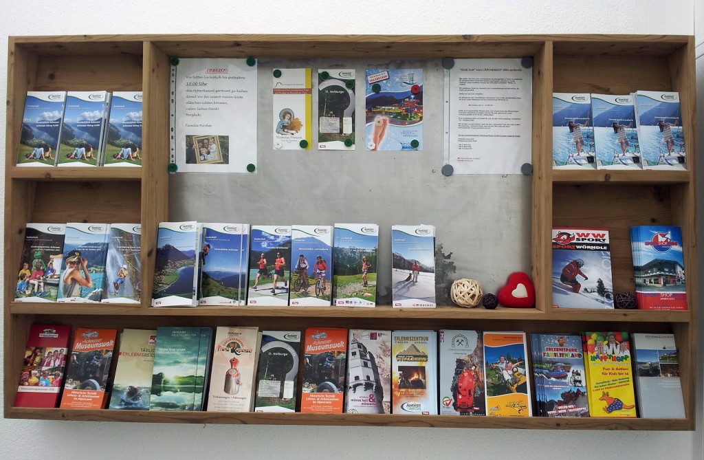 Broschüren in der Ferienwohnung